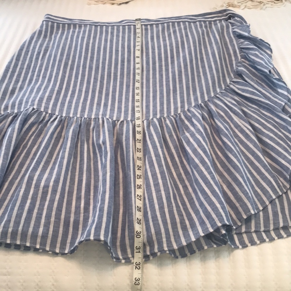 Chaps Blue and White Striped Midi Skirt - Picture 10 of 11